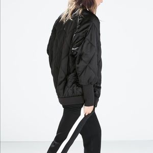 Zara oversized quilted bomber